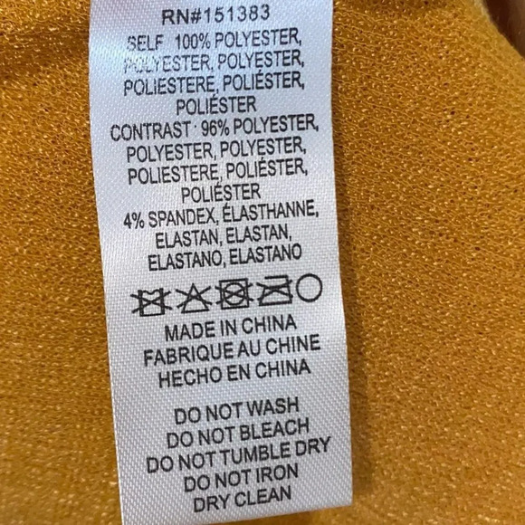 Anthropologie Current Air Floral Print Mustard Top - Picture 4 of 4